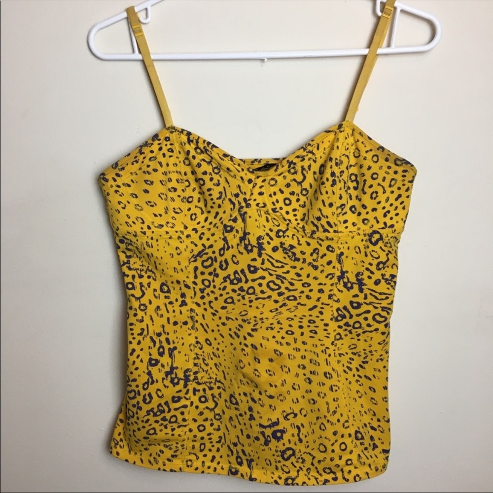 Talula Aritzia Size L Bustier Yellow Blue Tank Top